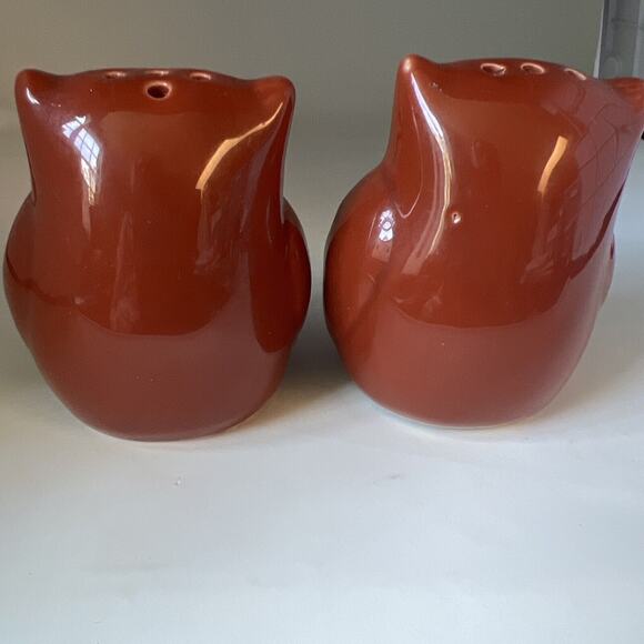 Owl Pair of Rust Brown Owl Salt & Pepper Shakers - Picture 5 of 8